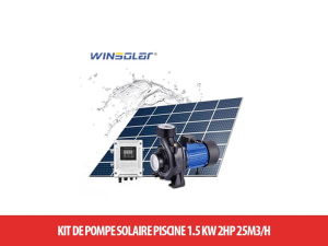Kit de Pompe solaire Piscine 1.5 KW 2HP 25m3h